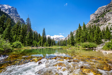 Obraz premium Grand Tetons National Park Cascade Canyon hike