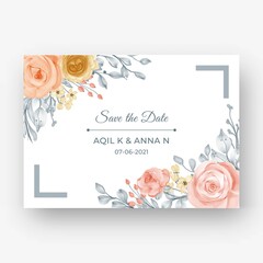 Beautiful rose frame background with soft pastel color