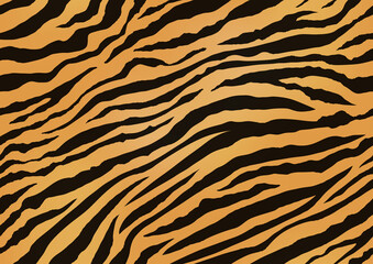 Achtergrondillustratie van een tijgerpatroon dat naadloos is in zowel verticale als horizontale richtingen
