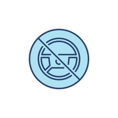 Steering Wheel Forbidding blue icon - Autopilot Banned symbol