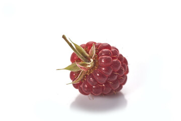 Close up ripe Raspberry on white background