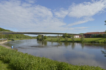 Fototapeta na wymiar The Weser River in Vlotho,, Germany
