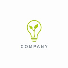 design logo creative leaf and bulb