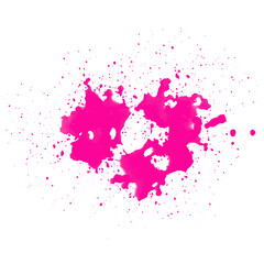 Pink Ink Splash on White Background