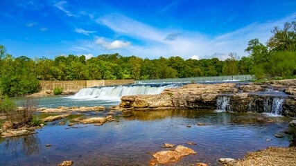 waterfalls on a summer day in the midwest - obrazy, fototapety, plakaty