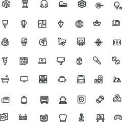 Activity and hobbies icon pack on white background for web site design, logo, app, UI Vector graphics illustration and editable stroke