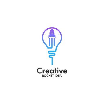 Creative rocket Idea logo Design Template.
