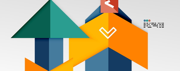 Shiny color triangles and geometric shapes vector abstract background