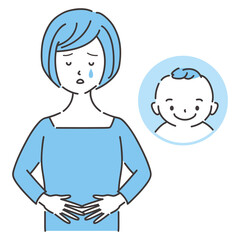 線画人物アイコン　不妊治療 子供が欲しい