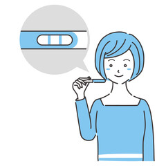 線画人物アイコン　不妊治療 妊娠判定　陽性