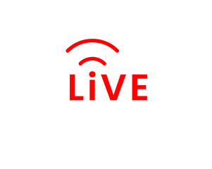 Live streaming icon vector button design isolated on white background