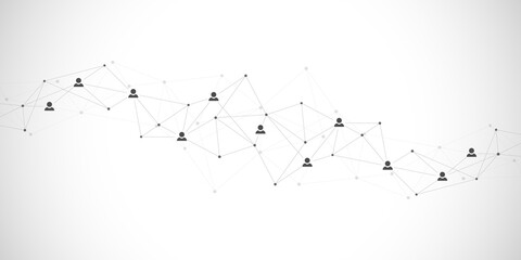 Connecting people and communication concept, social network. Vector illustration