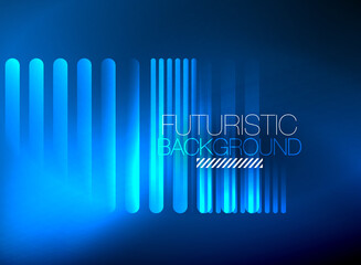 Bright neon color techno abstract background, shiny glowing neon lines in the dark background