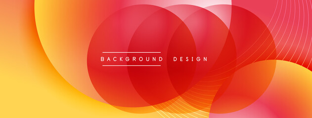 Gradient circles with shadows. Vector techno abstract background. Modern overlapping forms wallpaper background, design template