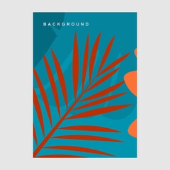  wallpapers with tropical leaves and plants in minimal simple.Vector abstract backgrounds .banners, posters, cover design templates, social media stories.