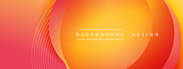 Gradient circles with shadows. Vector techno abstract background. Modern overlapping forms wallpaper background, design template