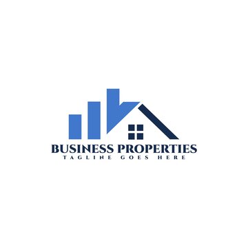 illustration of a house with a business chart. logo vector template for real estate, mortgage, property business.