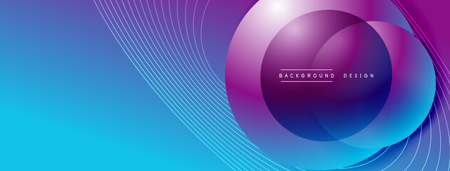 Gradient circles with shadows. Vector techno abstract background. Modern overlapping forms wallpaper background, design template