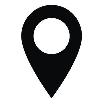 Black Round Geo Map Direction Location Pin Vector icon