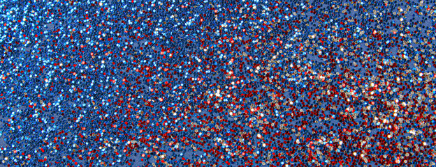Abstract patriotic red white and blue glitter sparkle background for 4th of July Memorial, Labor,...