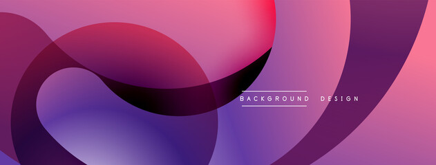 Abstract overlapping lines and circles geometric background with gradient colors