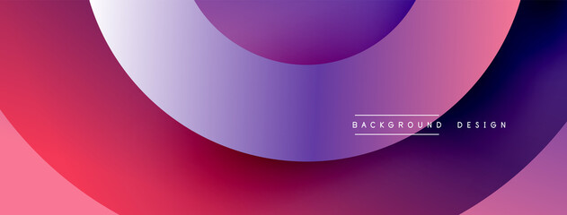 Abstract overlapping lines and circles geometric background with gradient colors