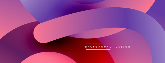 Abstract overlapping lines and circles geometric background with gradient colors