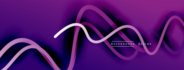 Abstract gradient background with wave line with shadow effect. Geometric composition. 3D shadow effects and fluid gradients