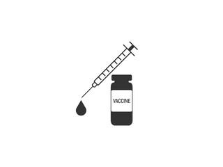 Vaccination, injection, inoculation icon. Vector illustration. flat design.