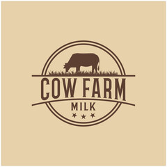 agriculture cow production milk template logo design