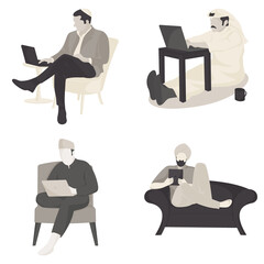 Man working at home set