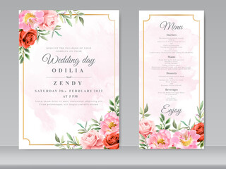 Wedding cards template  beautiful floral design