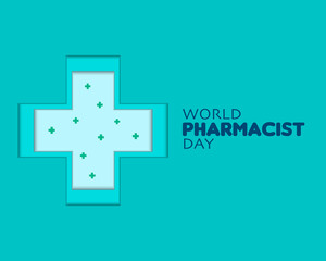 Fototapeta premium World Pharmacist Day In Paper Style