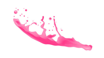 pink liquid splash realistic drops and splashes isolated on white background fruits juice splashing concept horizontal