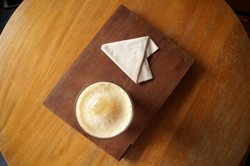 Ice Americano or Cold Brew Coffee in Coffee Cafe - Selective Focus - Drink scene chilling and relax time