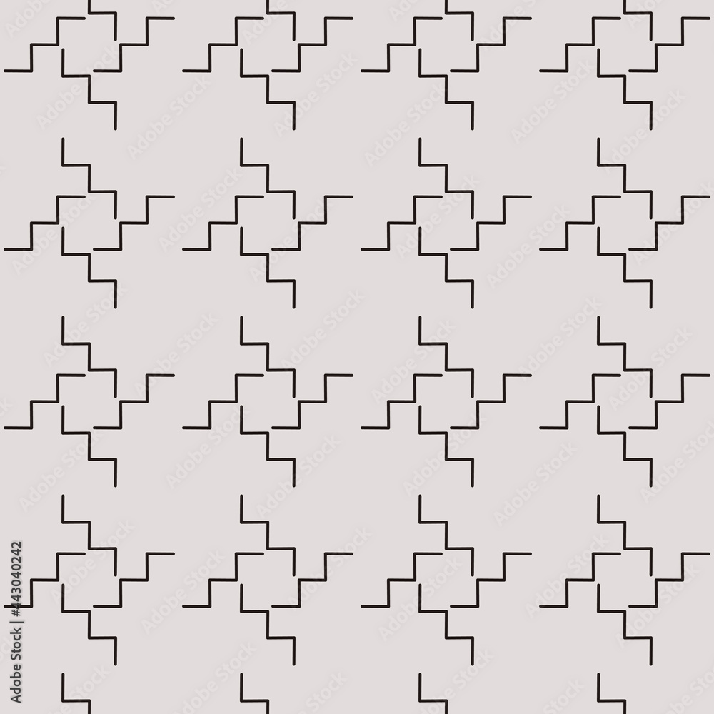Poster Four twisted sticks pattern. Vector seamless repeated wallpaper pattern.
