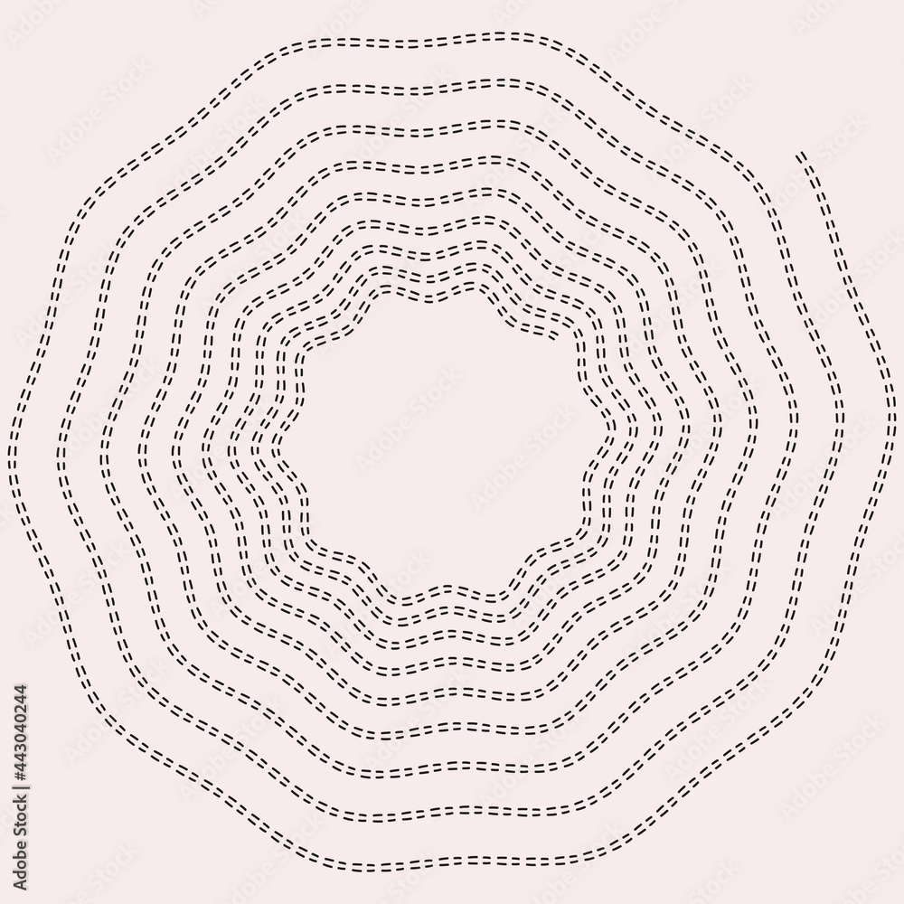 Aufkleber Spiral double dashed lines. Vector simple coil.