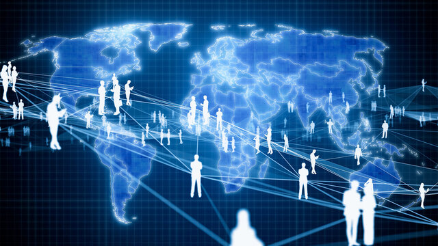 グローバルネットワーク　人のつながり　世界地図