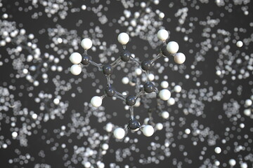 Mesitylene molecule made with balls, scientific molecular model. Chemical 3d rendering