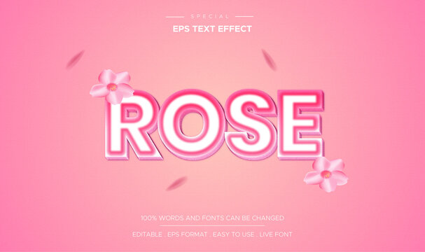 text effect rose editable