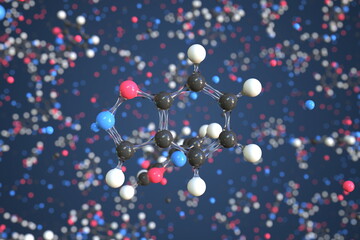 Benzisoxazole molecule. Conceptual molecular model. Chemical 3d rendering