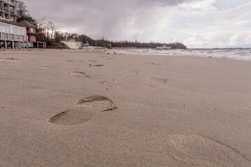 footprints on the beach
