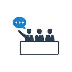 Opinion meeting icon vector graphic illustration