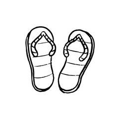 art drawing with doodle concept depicting a pair of sandals