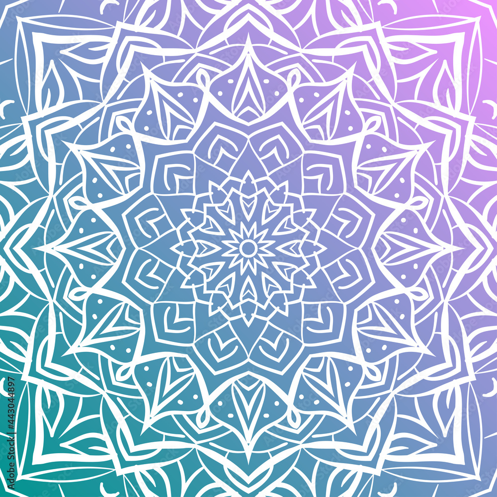 Poster abstract circular decoration. clipping mask mandala art with vintage gradient background for web or 