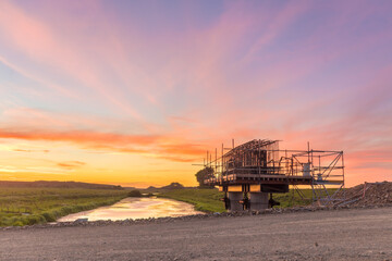 Pile Platform Sundown Sky