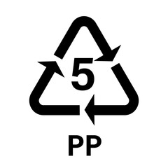 Recyclable plastic PP Simple icon on product packaging and box