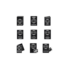 Passport icon. Passport set symbol vector elements for infographic web.