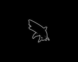 Shark Silhouette. Isolated Vector Animal Template for Logo Company, Icon, Symbol etc