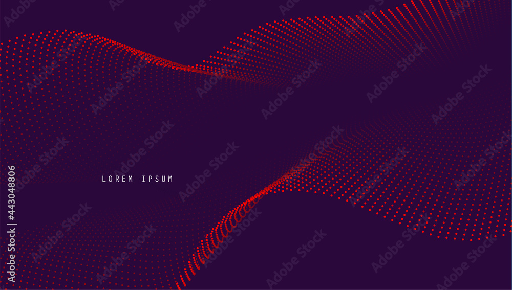 Poster Vector background with color abstract wave dots